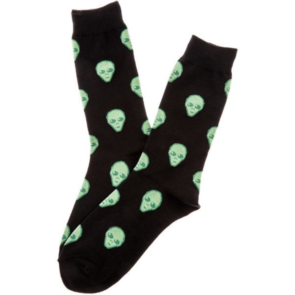 K. BELL Men's 6.5-12 Alien Socks